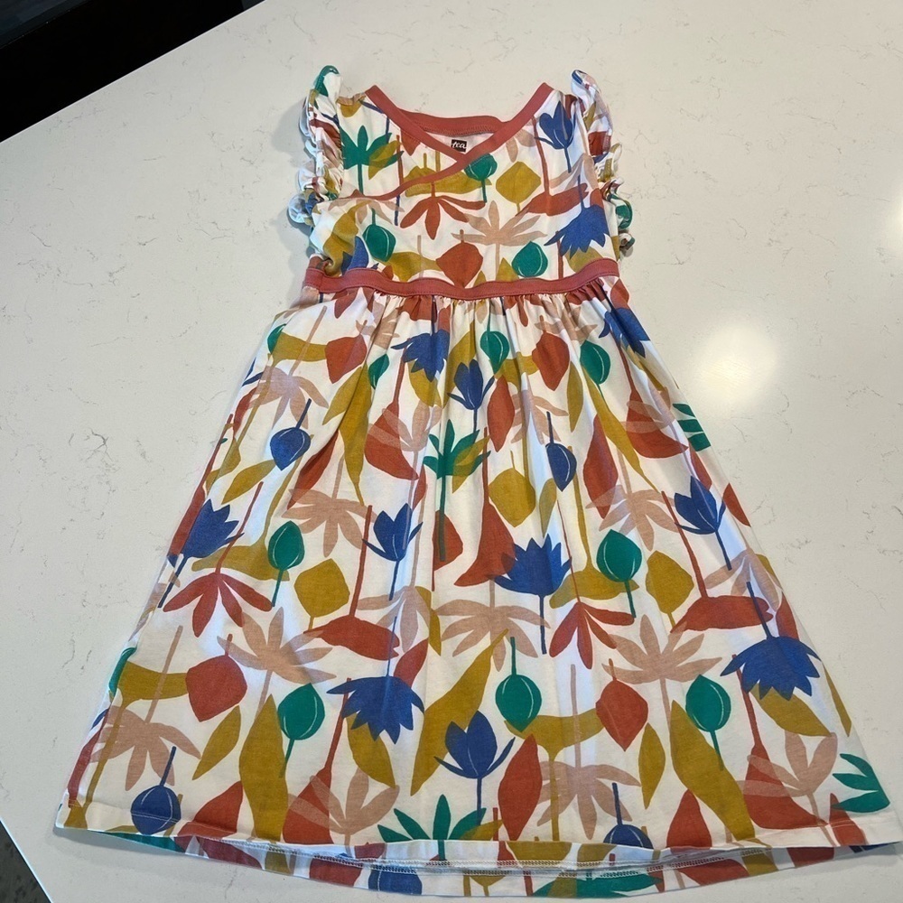 WRAP NECK DRESS - EGYPTIAN FLORAL Size 7